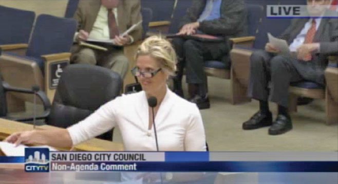 Ann Romney appearing before city council on Tuesday, June 18, 2013.