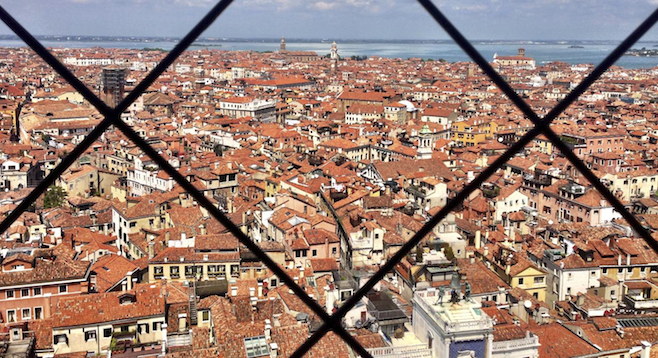 View from the bell tower of St. Mark's Basilica. 