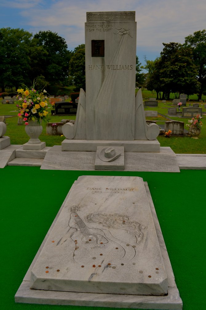 The grave site of Hank Williams Senior in Montgomery, Alabama.