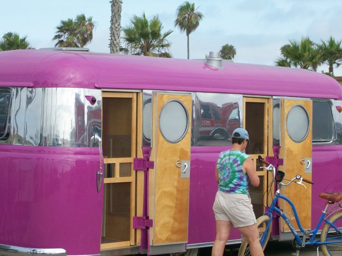 Colorful and cool set of wheels at North Ocean Beach paring lot on July 4th.