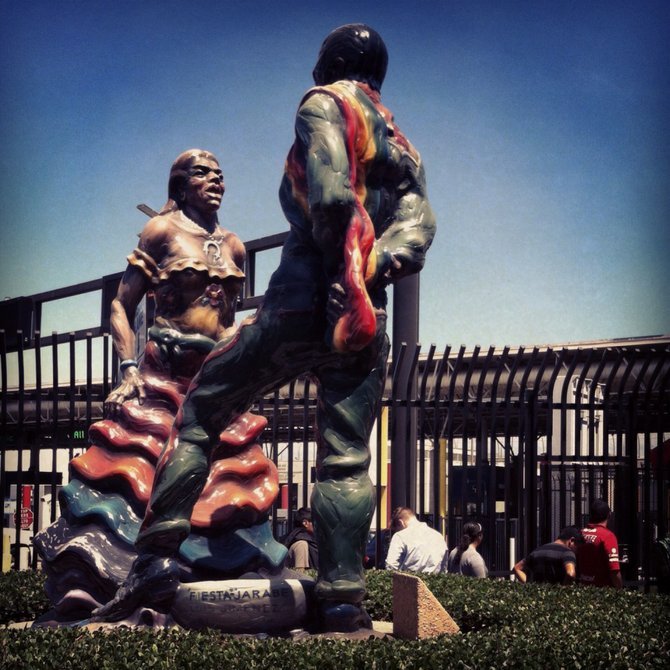 Monument by Luis Jimenez at Otay Mesa Port of Entry.
