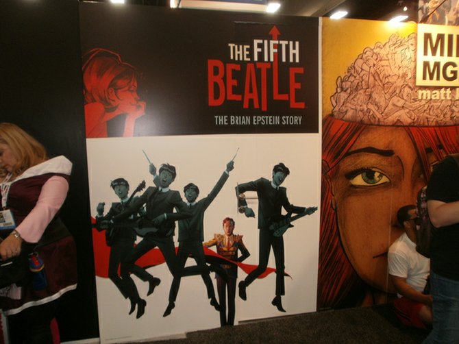 The Fifth Beatles cover art by Andrew Robinson blown up wall size. Photo by Bart Mendoza.