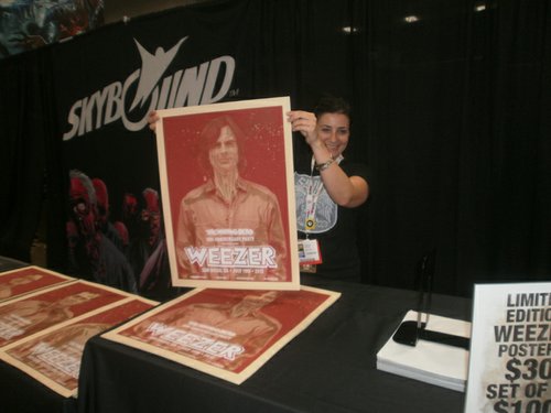 Limited edition posters for Weezer's show were hot sellers. Photo by Bart Mendoza