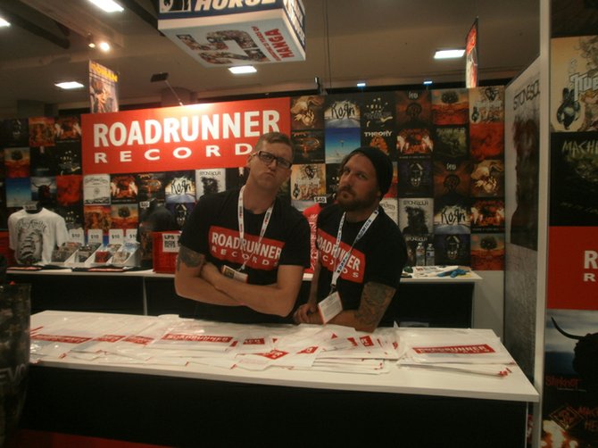 The crew at the Road Runner Records Booth. Photo by Bart Mendoza.