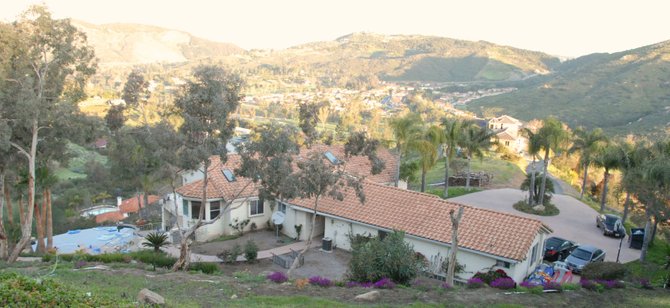 The Lucero mansion overlooking Valley Center, spring 2010.  Photo Weatherston