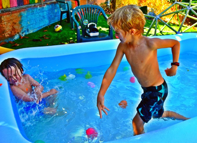 Water balloons at close range in College Grove