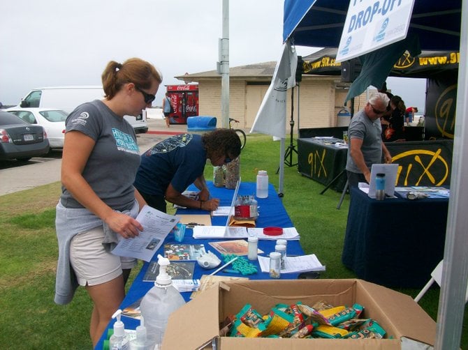 South Mission Beach Surfrider-organized beach clean-up in July 2013.