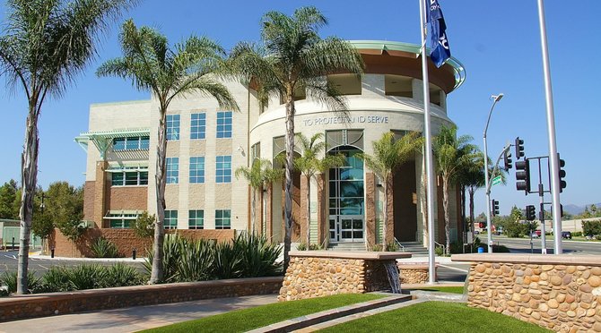 Police headquarters in Escondido. Photo Weatherston.