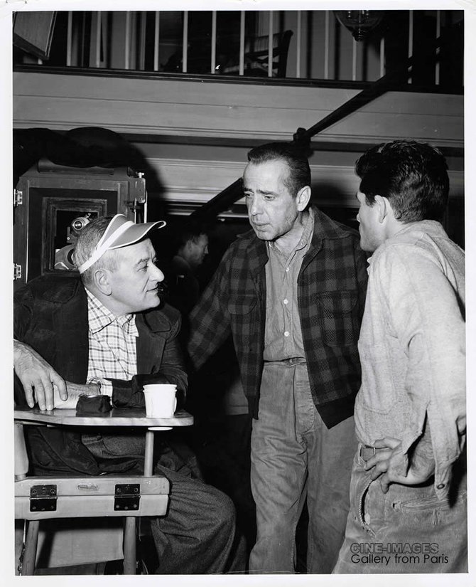 William Wyler, Humphrey Bogart, and Dewey Martin.