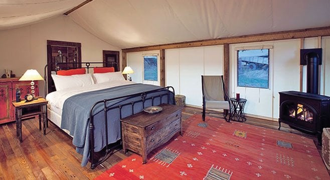 At Dunton Hot Springs, glamorous camping includes this four-star African safari tent.