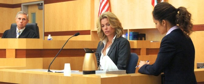 Oceanside police detective Marilyn Johnson in court. Photo Weatherston.