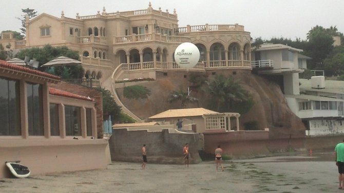 The balloon was launched outside the Marine Room restaurant south of La Jolla Shores around 8:15 a.m.