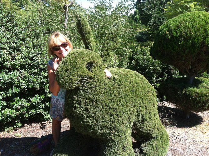 Everybunny loves topiaries at the Water Conservation Garden!