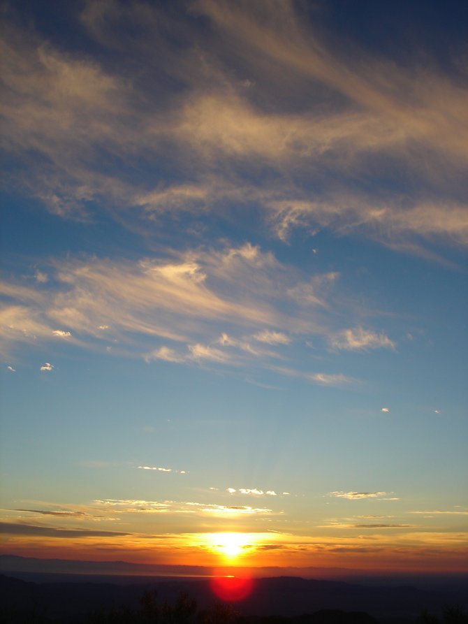 "Sunrise" in the Laguna Mountains, overlooking the Salton Sea  "Chartier"