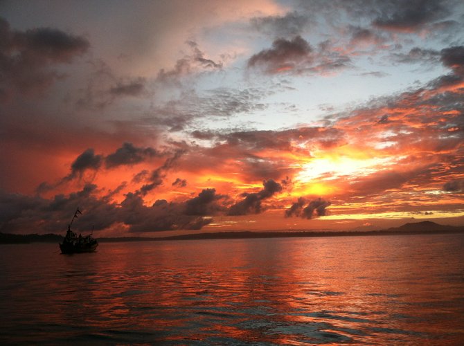 Panaitan island indonesia early sunrise around 530am to 6am surf trip One palm