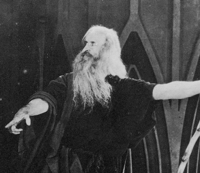 Theodore Roberts as 'Moses T. Lawgiver' in DeMille's original 1923 version.