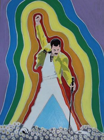 Freddie Mercury showing some Pride spirit.