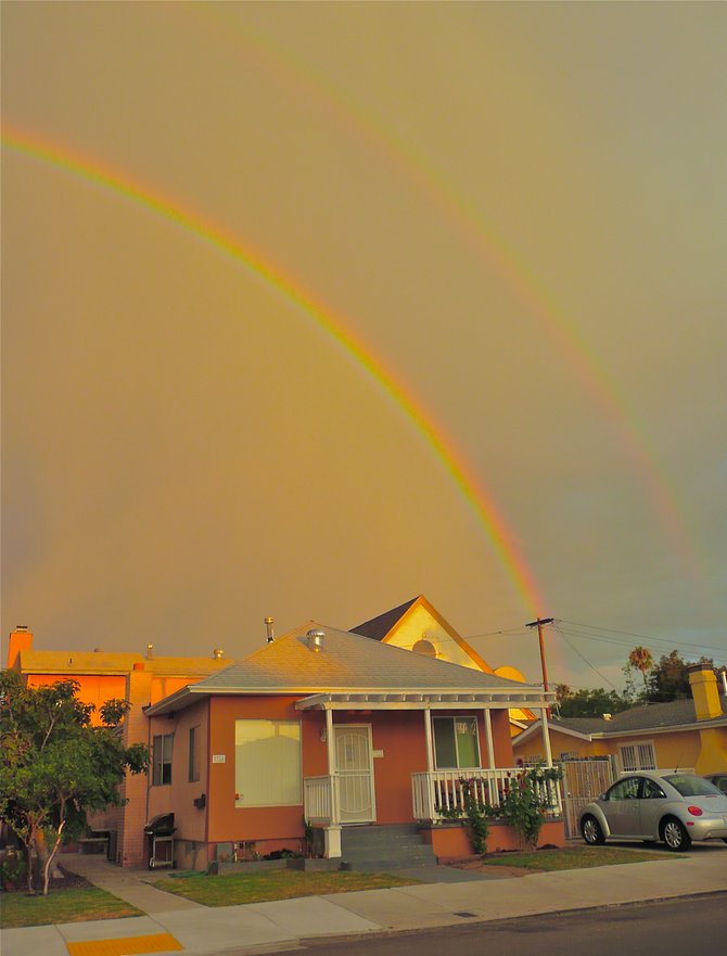Early morning showers provided more Natural art on Ray St., San Diego's Art focus!