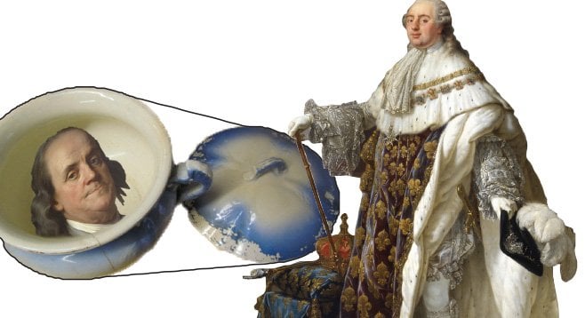 King Louis XVI is said to have given a chamber pot bearing the likeness of Benjamin Franklin to a noblewoman who had bedded the American diplomat.
