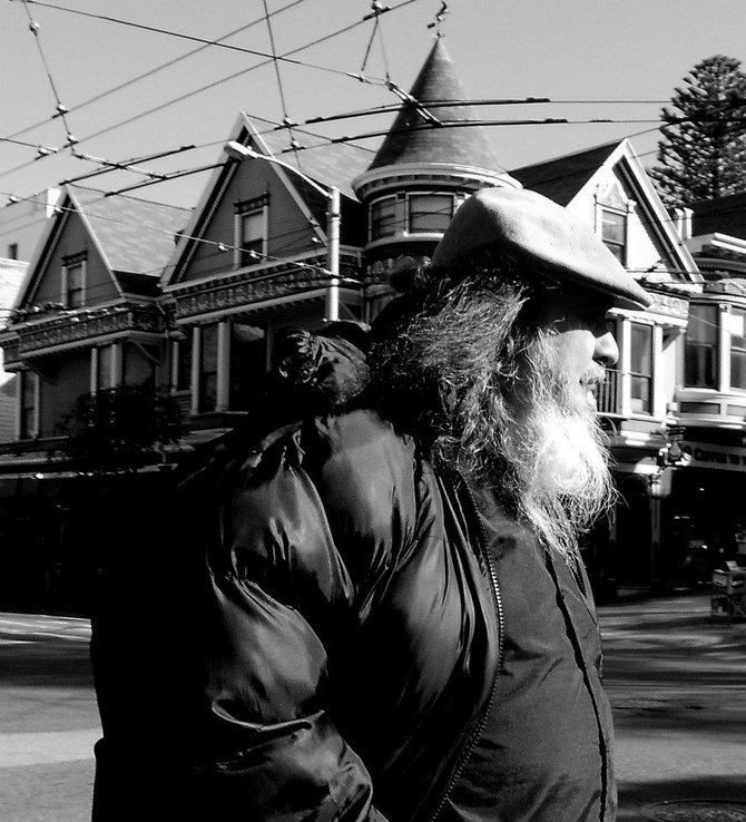 Homeless man in San Francisco, CA