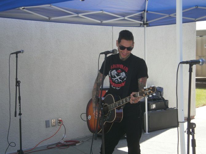 MXPX frontman Mike Herrera performs pool side. Photo by Bart Mendoza.