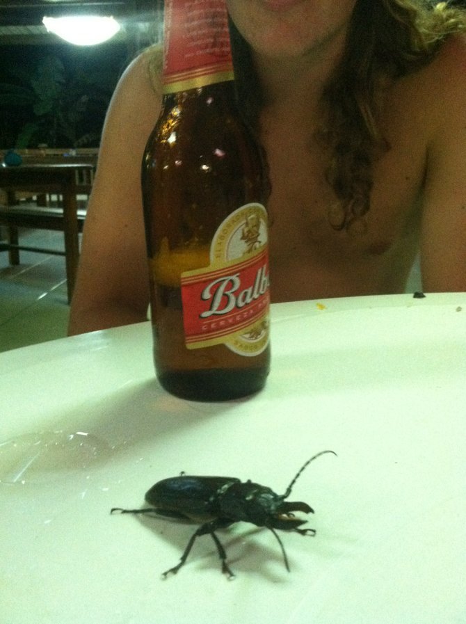 Sharing a brew with the locals. 
