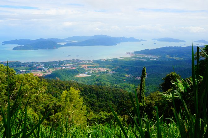 View from the top of mountain, Gunung Raya looking South on the wonders of Malaysia.