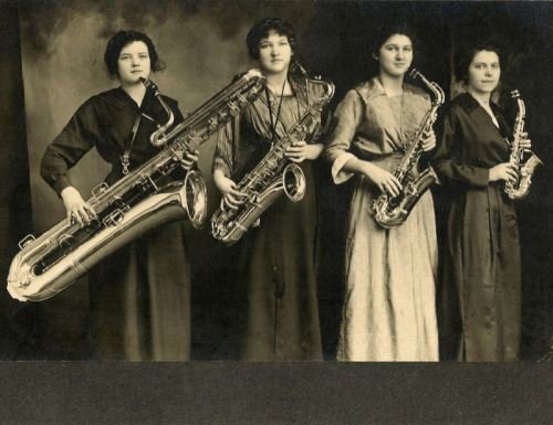 1919 style: Four Women with Saxophones