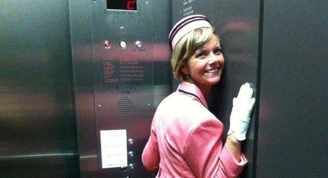 Betty Jean in her Elevator of Love.