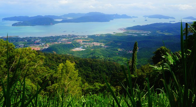 Looking south on the wonders of Malaysia from the top of Lungkawi's Gunung Raya.
