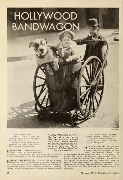 "The New Movie Magazine," July 1933.