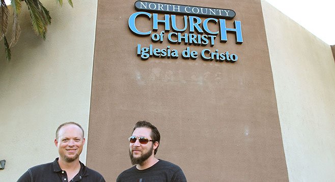 Kenrick Buchanan (left) and worship bandmate Josh Gibbs. Buchanan doesn’t really listen to Christian music: “I find much of it vapid.”