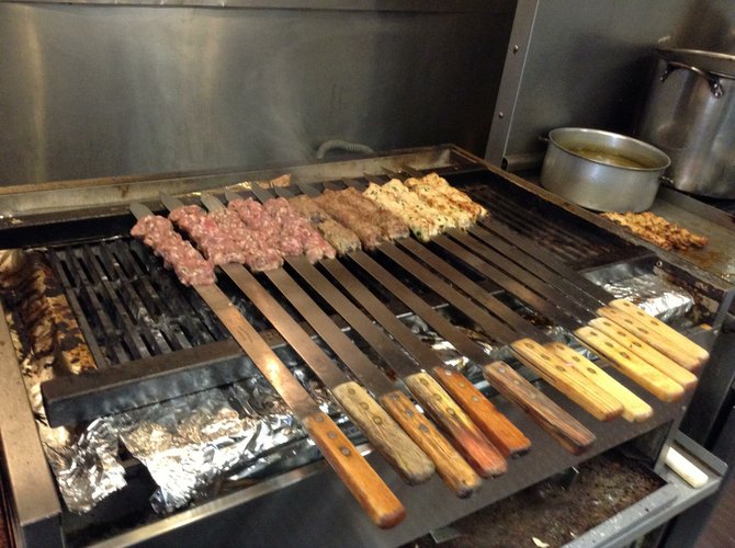 Skewers on the grill