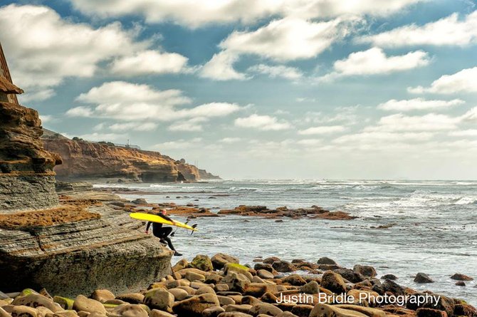 OB Cliffs Surfer by Justin Bridle.
