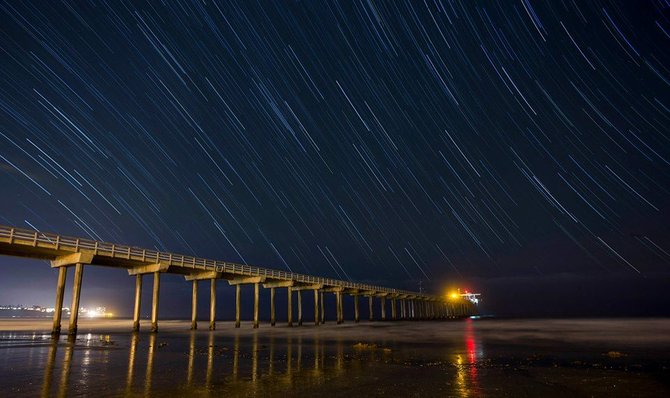 Scripps Pier star-trails caught last night by Brian Connolly Photography