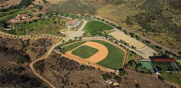 Homeowner and sports agent Jonathan Weisz built a full-sized baseball field on the property.