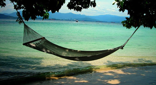 Private beach, Pulau Gaya. 