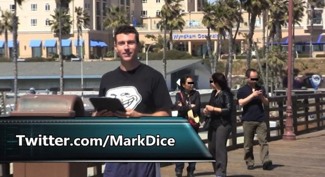 It doesn't take much for political satirist Mark Dice to convince folks in Oceanside to support a "Nazi Germany style police state."