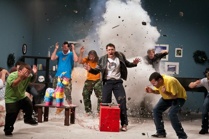 The kids of Jackass High blowing things up in "Jackass 3D."