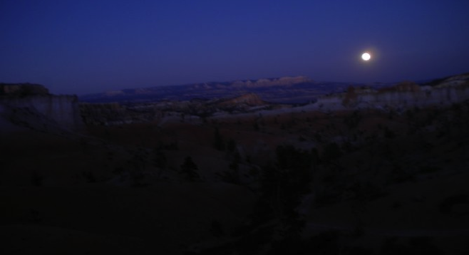 Moonlight over Bryce Canyon National Park. 