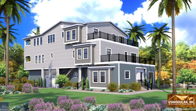 Beautiful Three Story Modular Triplex to be Built on Cleveland Street in Oceanside.