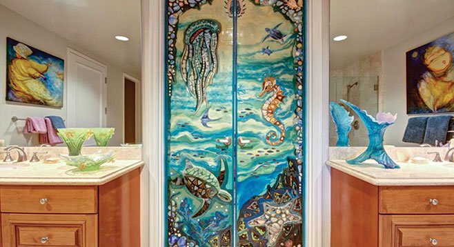 Stained-glass artist Roxana Tlanesi was commissioned to create nine interior doors.