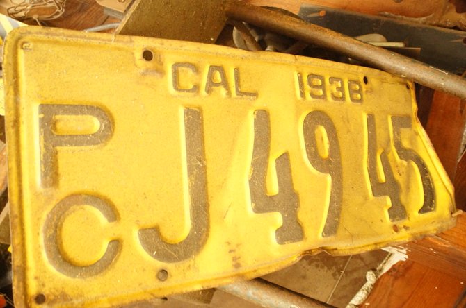 my Mexican grandpa's CA license plate from 38 on trip to chihuehua mexico to visit his uncle's grave site(poncho villas assistant of 1912 mexican revolution)