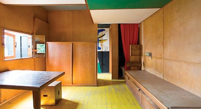The interior of the Le Cabanon micro-house in France totals 144 square feet.