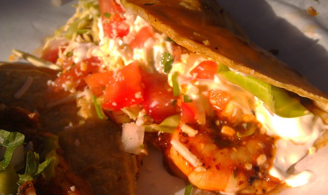 The shrimp enchilado taco makes a decadent finish to any meal.