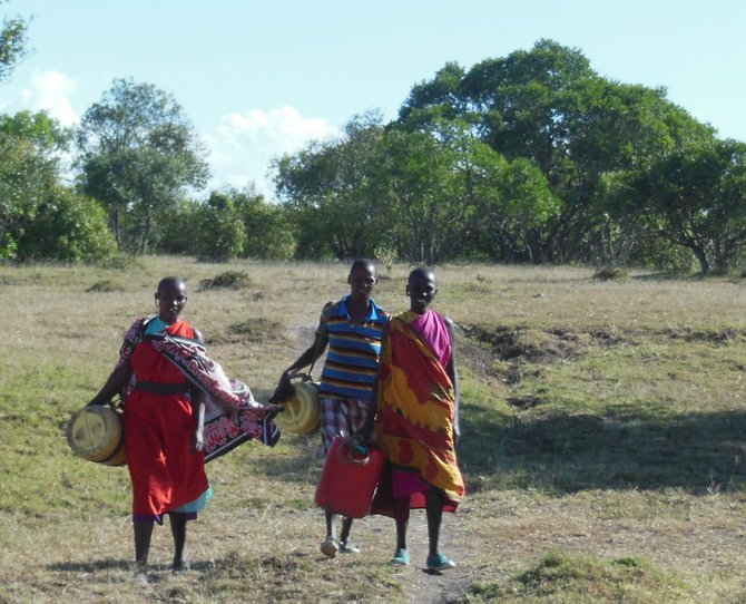 Masai women in Kenya going to get water for their famiilies.  I took this picture in May 2013 on our trip to Africa