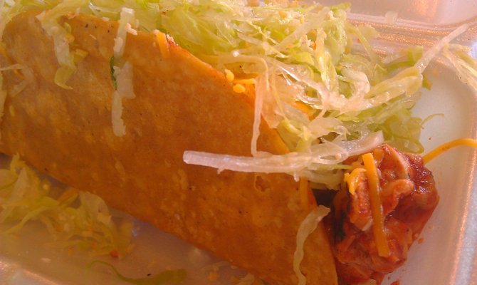 The achiote chicken taco invites the thrill of adobada via bird meats.