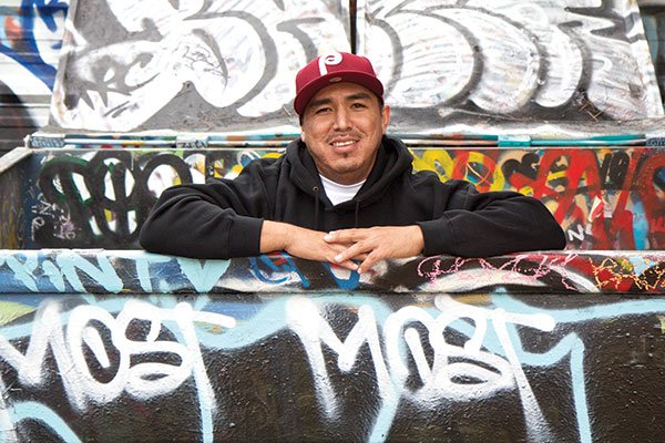 Former street tagger Sergio Gonzalez now works at Writerz Blok outdoor art space.