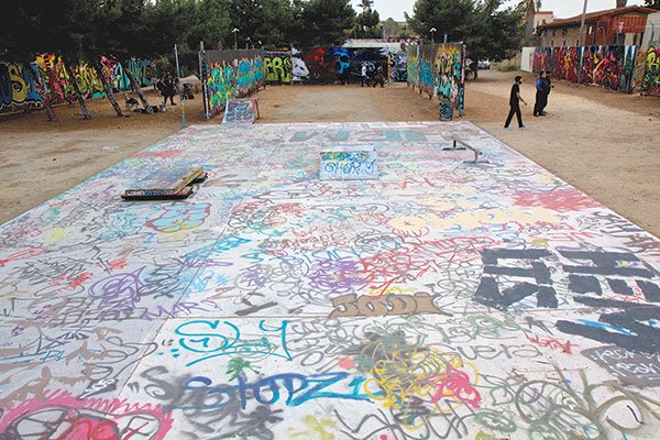 Even the Writerz Blok skate park is painted.