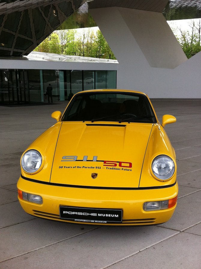 Outside the Porsche Museum. 